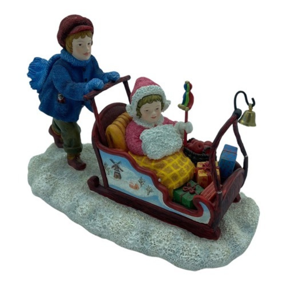 Pipka Hans & Katrina Figurine Dutch Christmas Sinter Klaas 2001 Sled Excellent